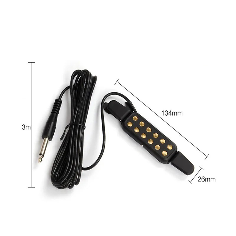 Dimensioni Micro di Rosace Clip-on a 12 Poli per Chitarra Acustica