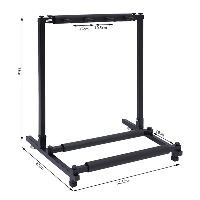 Dimensioni Supporto Chitarra da Muro in Legno - Gancio Pivotante con Base Vintage & Imbottitura Protettiva