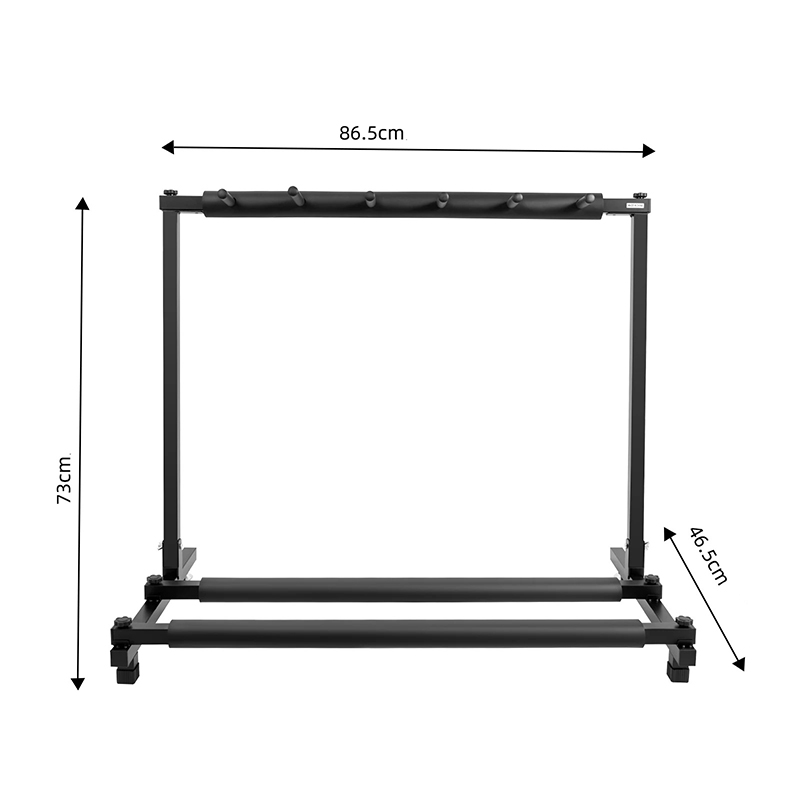 Dimensioni Stand Chitarre Multiposizione - Rack di Metallo per 5 Strumenti con Supporto Morbido Antigraffio