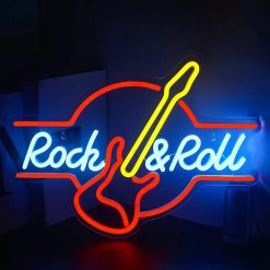 Insegna Luminosa al Neon LED Chitarra Rock & Roll