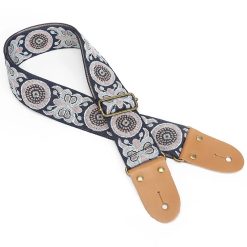 Cinghia per Chitarra Vintage con Fiori Bohemien Notte Indaco