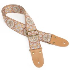 Cinghia per Chitarra Vintage con Fiori Bohemien e Sole Miele