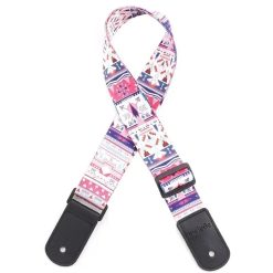 Cinghia per Chitarra Vintage con Motivi Etnici Tribali Rosa & Indigo