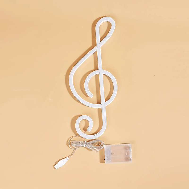 Luce Notturna - Nota Musicale Neon LED - Nota Musicale Luminosa USB o Batterie