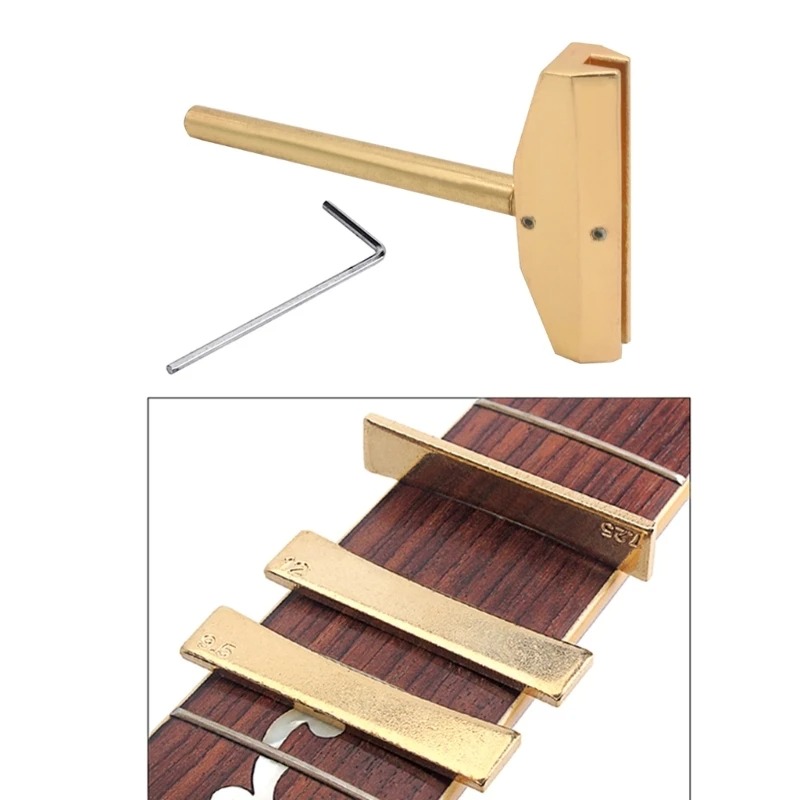 Kit di Pressa per Tastiera Universale per Chitarra e Basso (9 Cunei di Raggio) Colore Oro