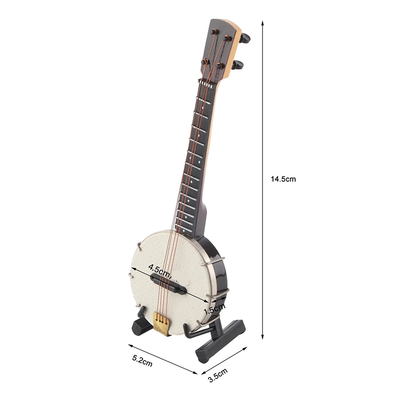 Dimensioni Miniatura di Banjo da Collezione - Modello Folk Classico 14,5 cm