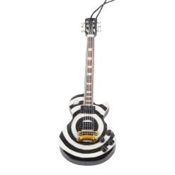 Mini Chitarra Elettrica Modello Rock a Strisce Nero & Bianco 12 cm