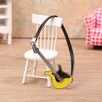 Chitarra Miniatura da Collezione Rock Legend di Colore Giallo