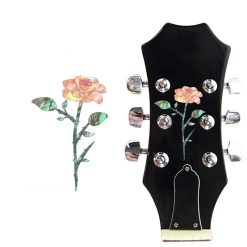 Autocollant de Tête de Guitare Rose Éternelle - Motif Nacré 50×72 mm