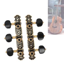 Avant Mécaniques Guitare Classique Vintage Noir et Or - Motifs Floraux Gravés