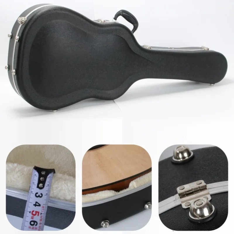 Details Étui Guitare Acoustique Rigide 40-41 Pouces, Hardshell Case ABS avec Sangles Sac à Dos Couleur