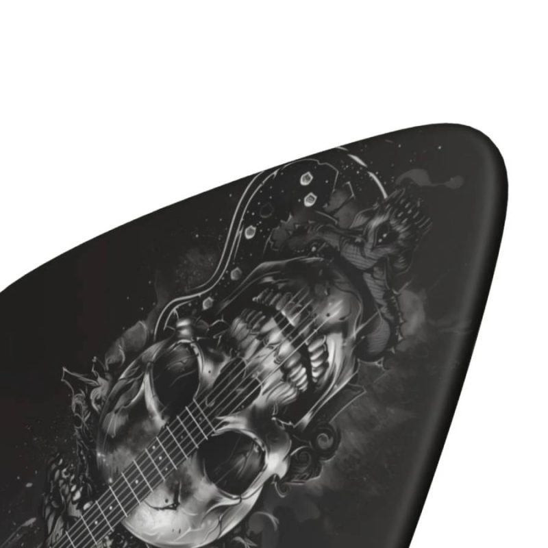 Détails du Lot de 6 Plectres Guitare (Médiators) Motif Tête de Mort, avec Étui Porte-clés Porte-Plectre