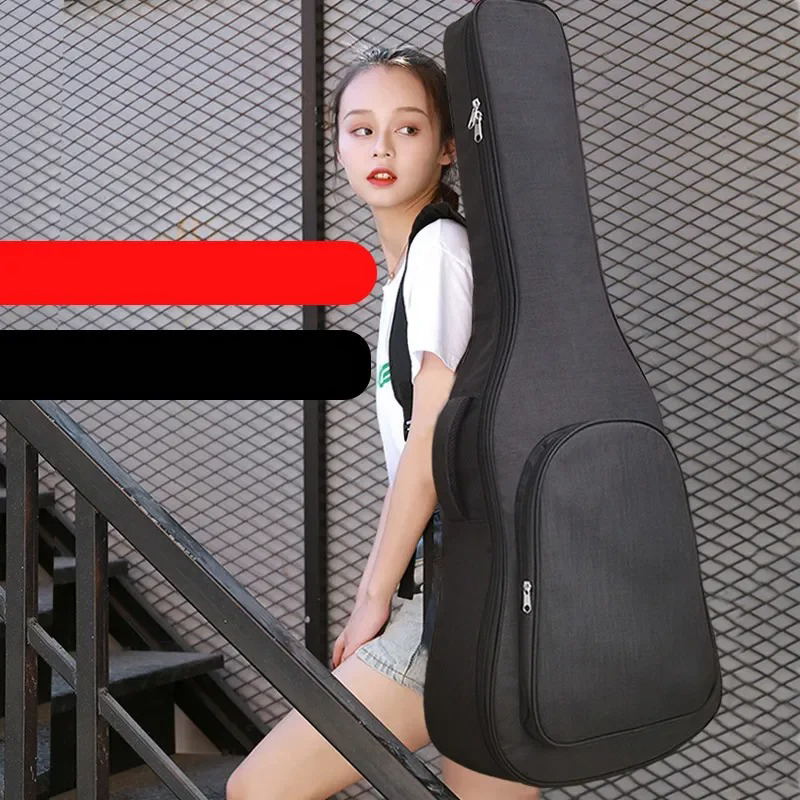 Housse Guitare Acoustique Noire, Sac à Dos de Transport Multi-Tailles 39 pour Classique et Folk Couleur