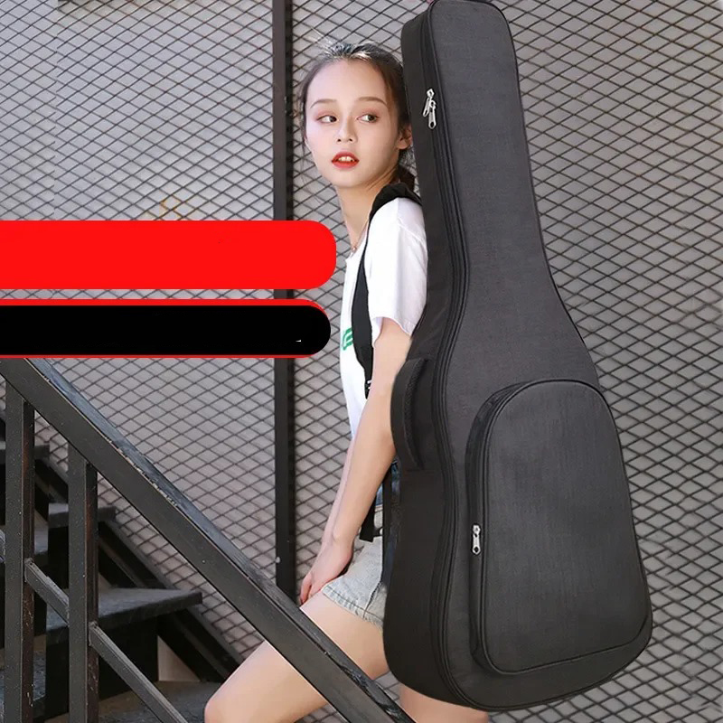 Housse Guitare Acoustique Noire, Sac à Dos de Transport Multi-Tailles 41 pour Classique et Folk Couleur