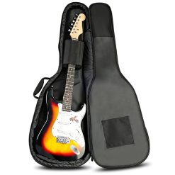 Housse Guitare Acoustique Rembourrée 41-42 Pouces, Gig Bag Noire avec Support de Manche