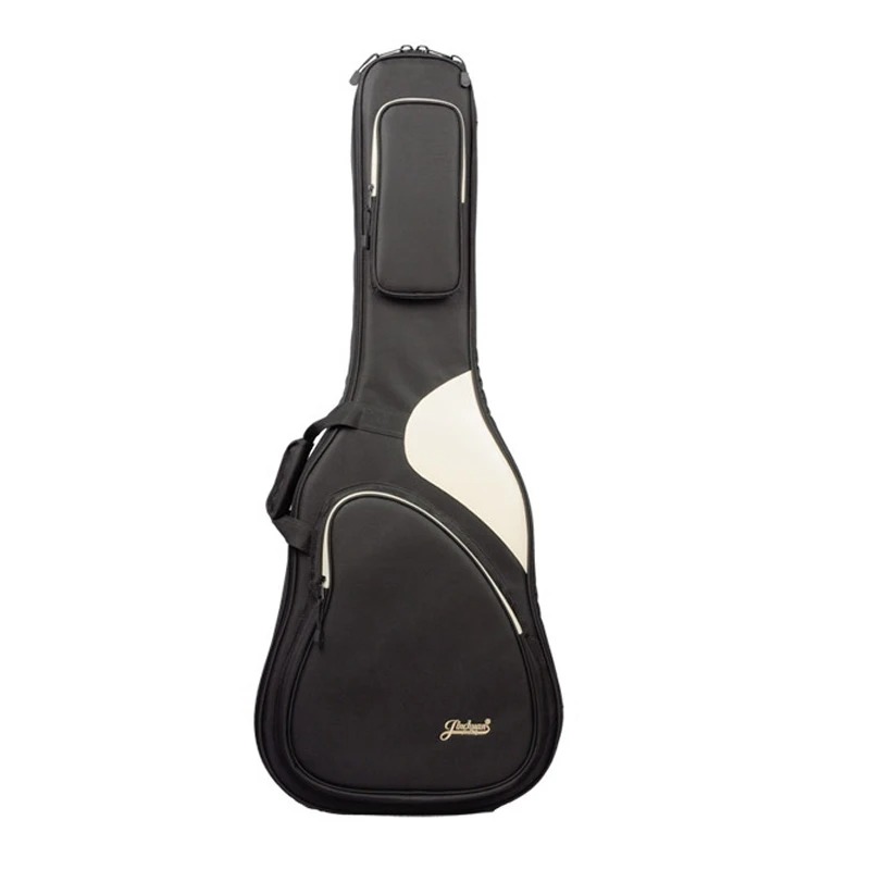 Housse Guitare Acoustique Rembourrée, Gig Bag Sac à Dos avec Support de Manche, Design Bicolore pour FolkDreadnought Couleur Noir