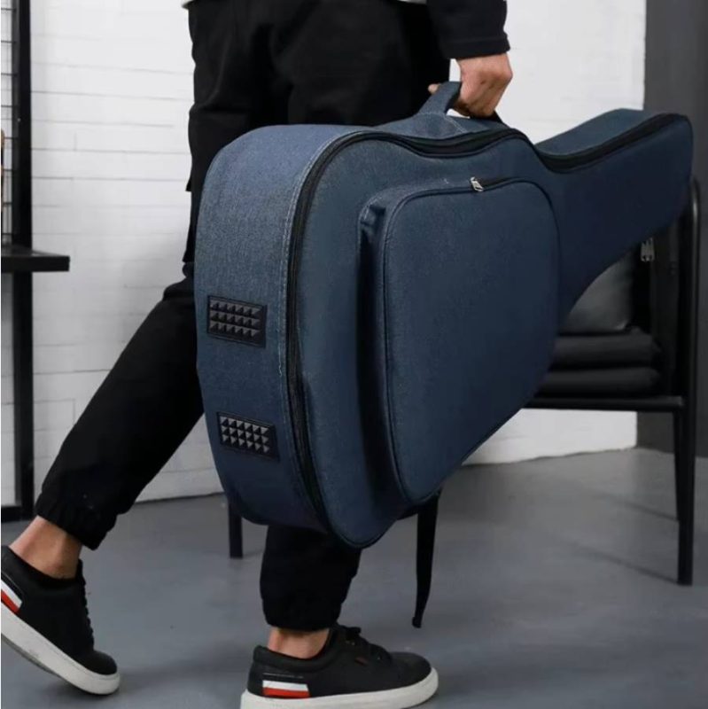 Housse Guitare Acoustique Tissu Chiné, Gig Bag Sac à Dos pour Guitare Classique Folk (36, 39, 41 Pouces)