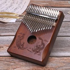 Kalimba 17 Lames en Bois Sculpté Dragon & Phénix Harmonie Modele 2