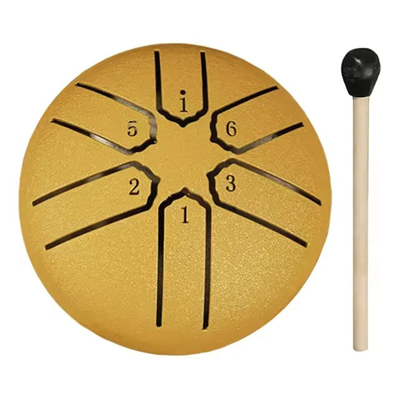 Mini Tongue Drum 6 Notes - Tambour Mélodique ZenTone Couleur Jaune