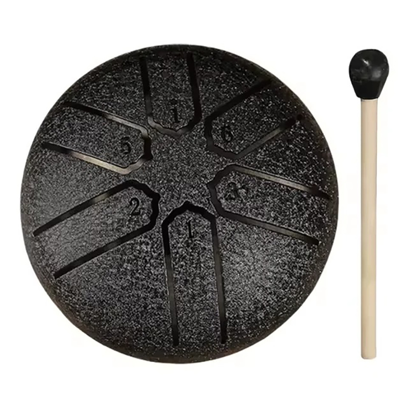 Mini Tongue Drum 6 Notes - Tambour Mélodique ZenTone Couleur Noir