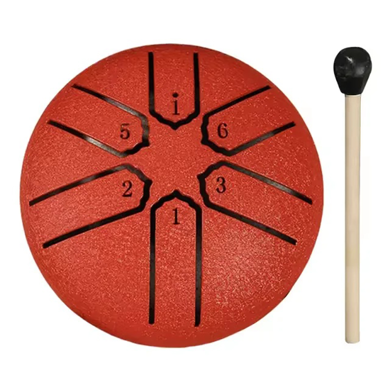 Mini Tongue Drum 6 Notes - Tambour Mélodique ZenTone Couleur Rouge