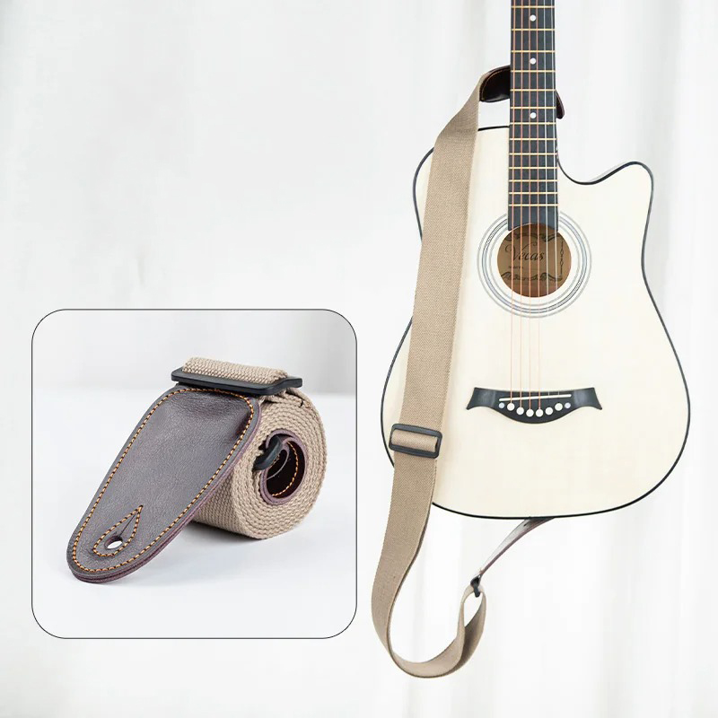Sangle de Guitare Classique - Beige Sable Vintage