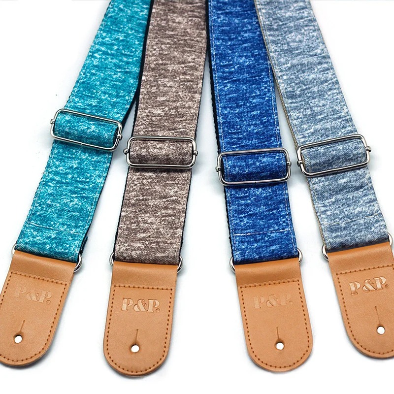 Avant Sangle de Guitare Classique Collection Lin Naturel & Cuir Tan : 4 couleurs au choix !