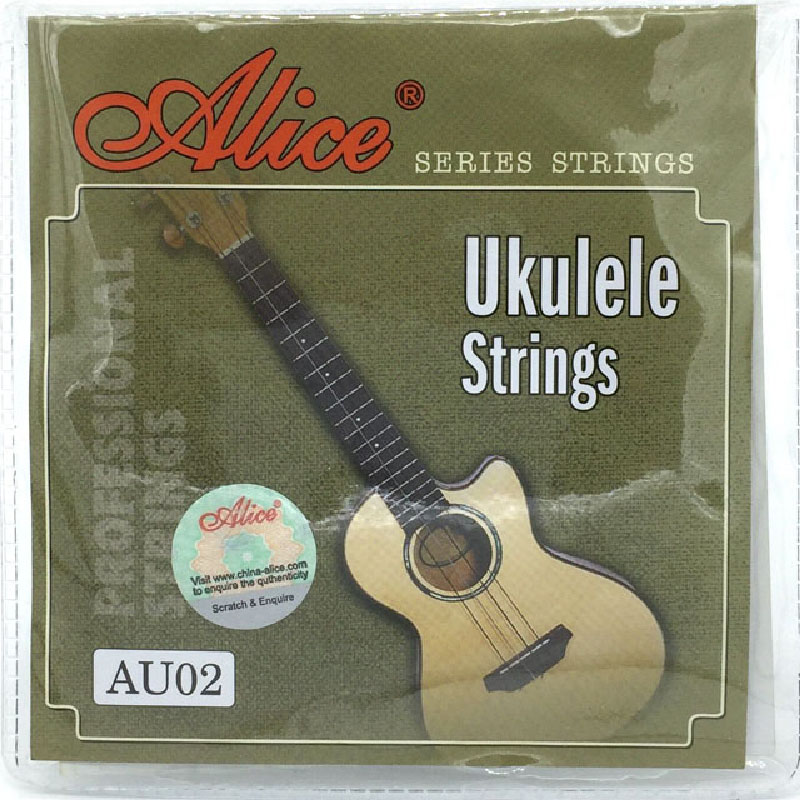Jeu de 4 cordes en nylon noir et transparent pour ukulélé