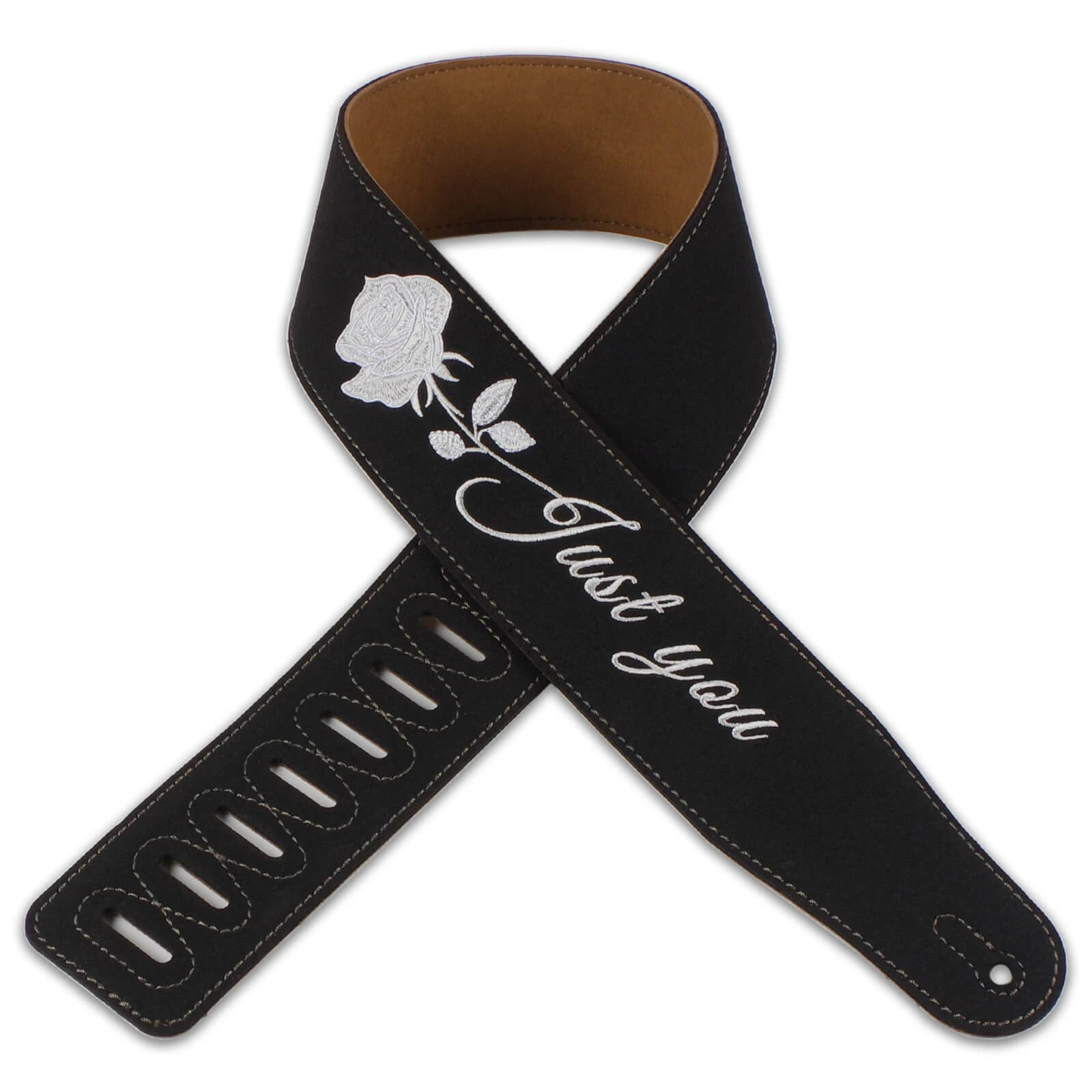 Magnifique Sangle de guitare en cuir pour les rockers inscription Just For You