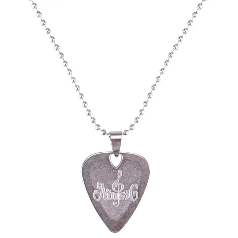 Pendentif médiator en métal 5 couleurs - argent