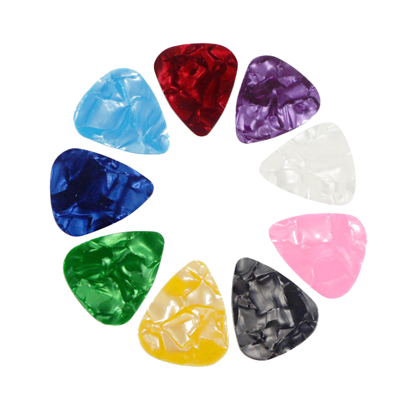 Plectres pour guitare ou basse souples en cellulose - Couleurs aléatoire - 0.5 mm