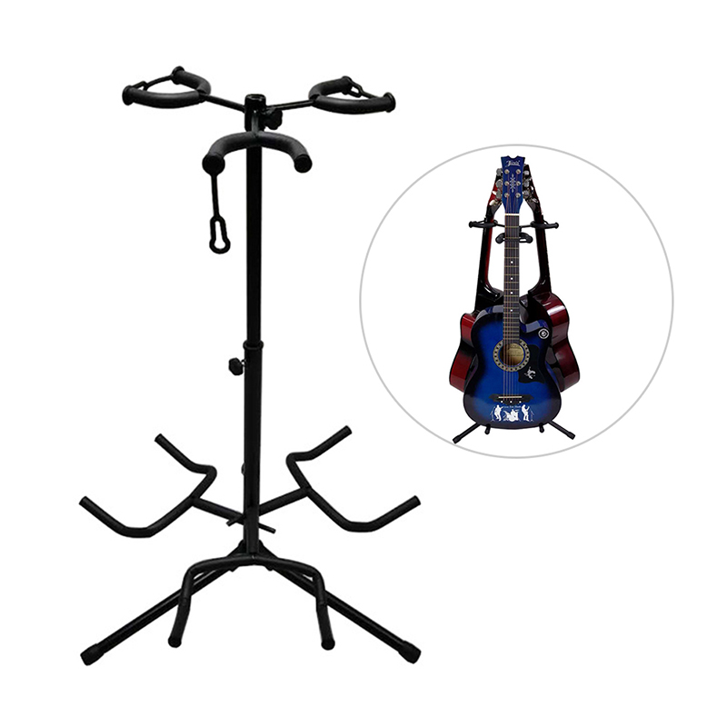 Porte guitare au sol trépied pilant pour 3 guitares