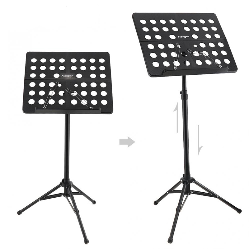 Pupitre guitare trépied pliable et réglable - avec sac de transport - hauteur max 150 cm