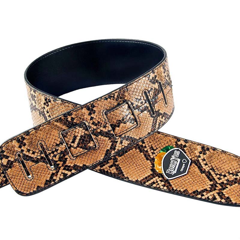 Sangle de guitare électrique ou classique à motif de peau de serpent - 2 couleurs