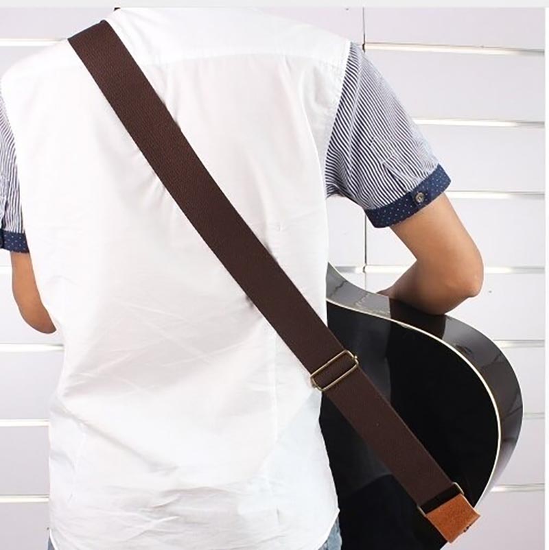 Sangle en cuir véritable pour guitare acoustique - 5 couleurs au choix