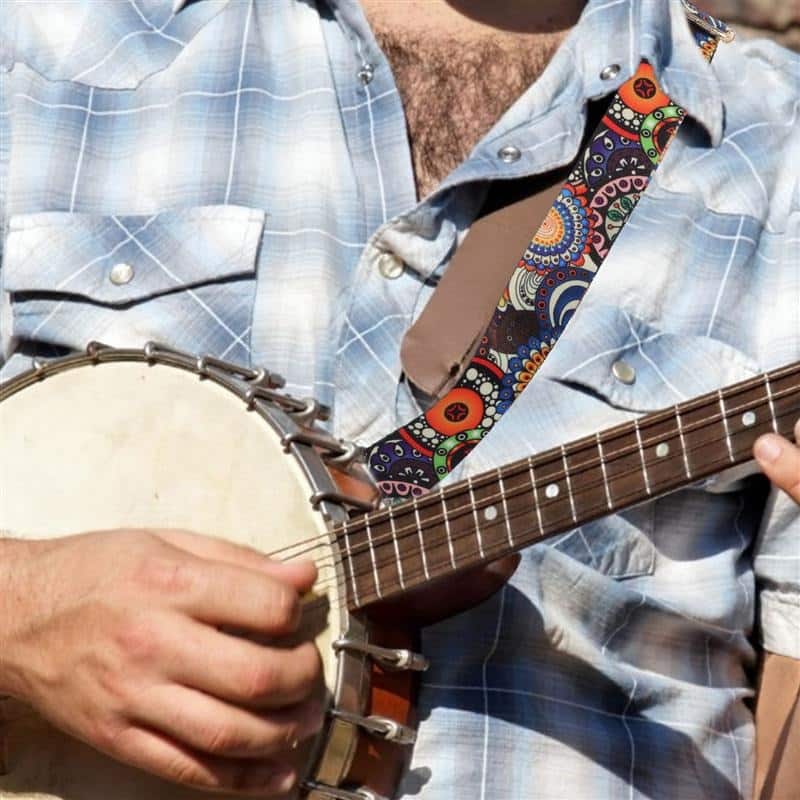 Sangle de Banjo ajustable imprimé floral multicolore 2 couleurs