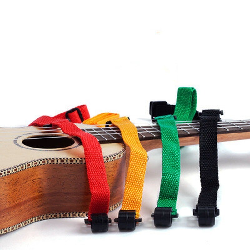 Sangle Ukulélé réglable à double crochet sangle ajustable en Nylon tissé- 3 couleurs