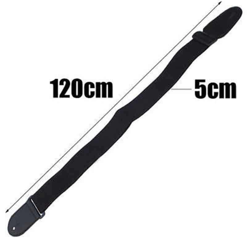 Sangle de Guitare en simili cuir et Nylon noir - Réglable de 75 à 120 cm