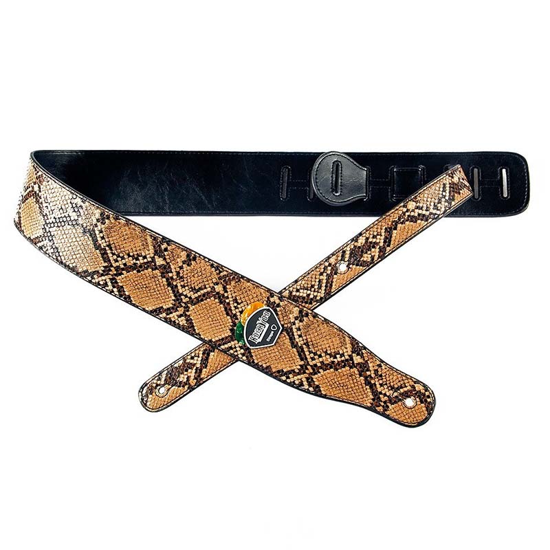 Sangle de guitare électrique ou classique à motif de peau de serpent - 2 couleurs