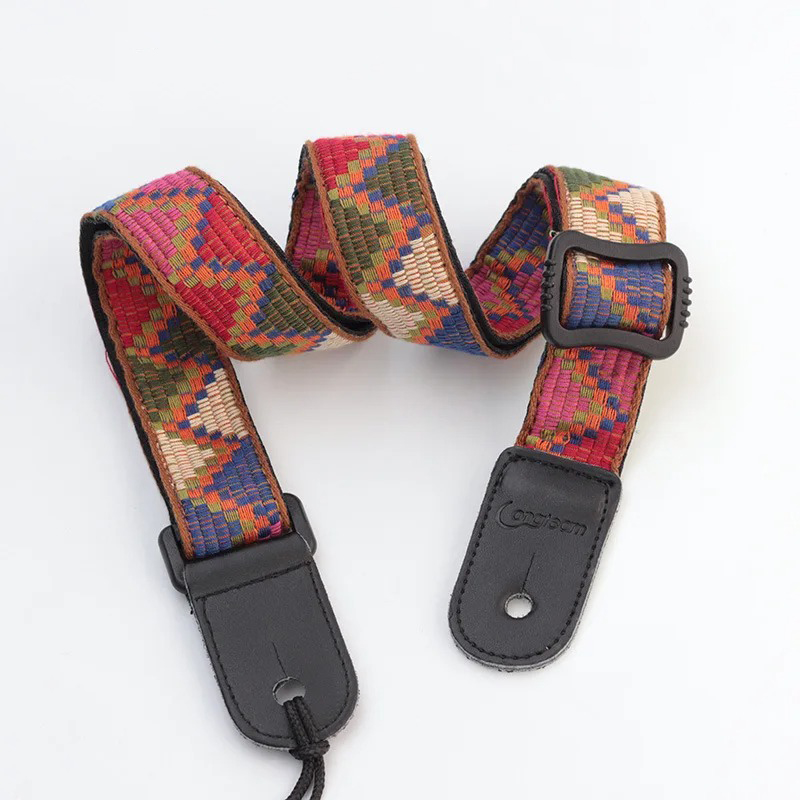 Sangle Ukulélé tissée motifs vintage - modele 2