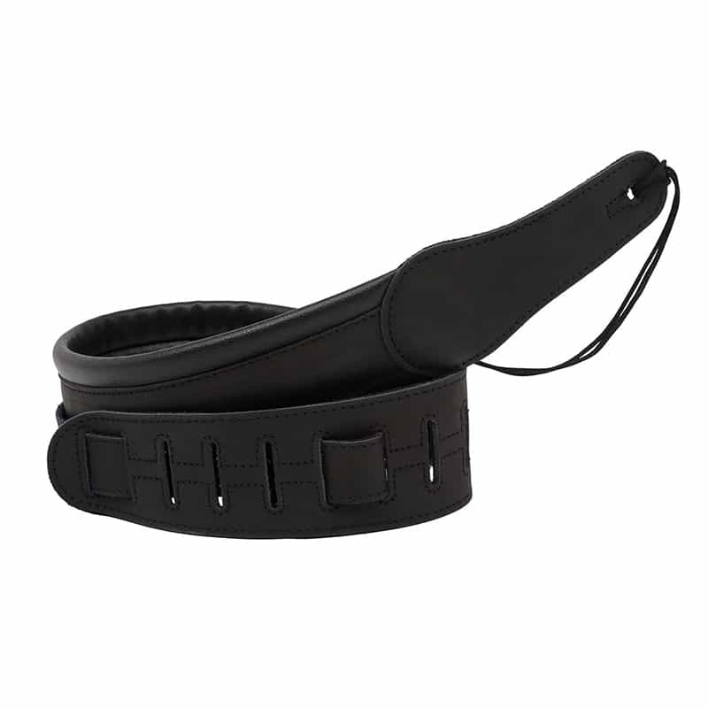 Sangle de guitare noire rembourrée à l'épaulière