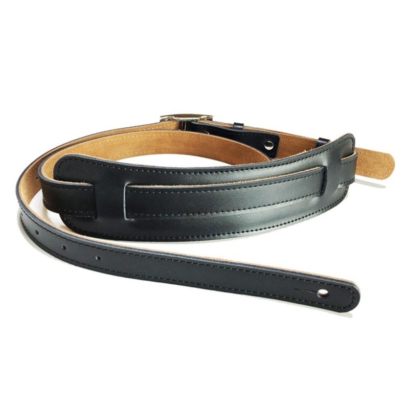 Sangle de mandoline en cuir et en métal réglable couleur noir