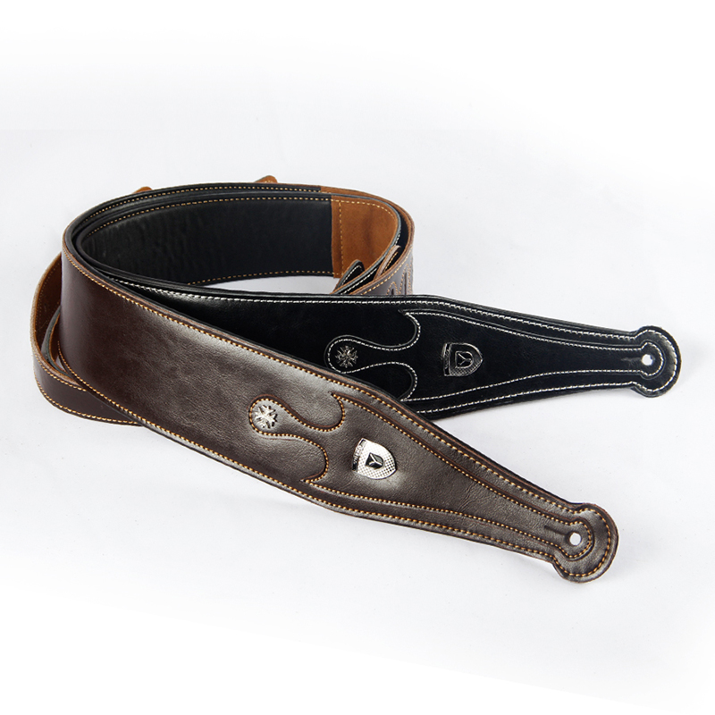 Sangle en cuir pour guitare acoustique double-couche