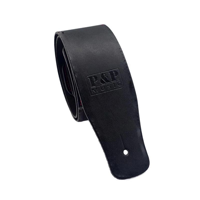Sangle noire au cuir doux sans surpiquage - modele 2