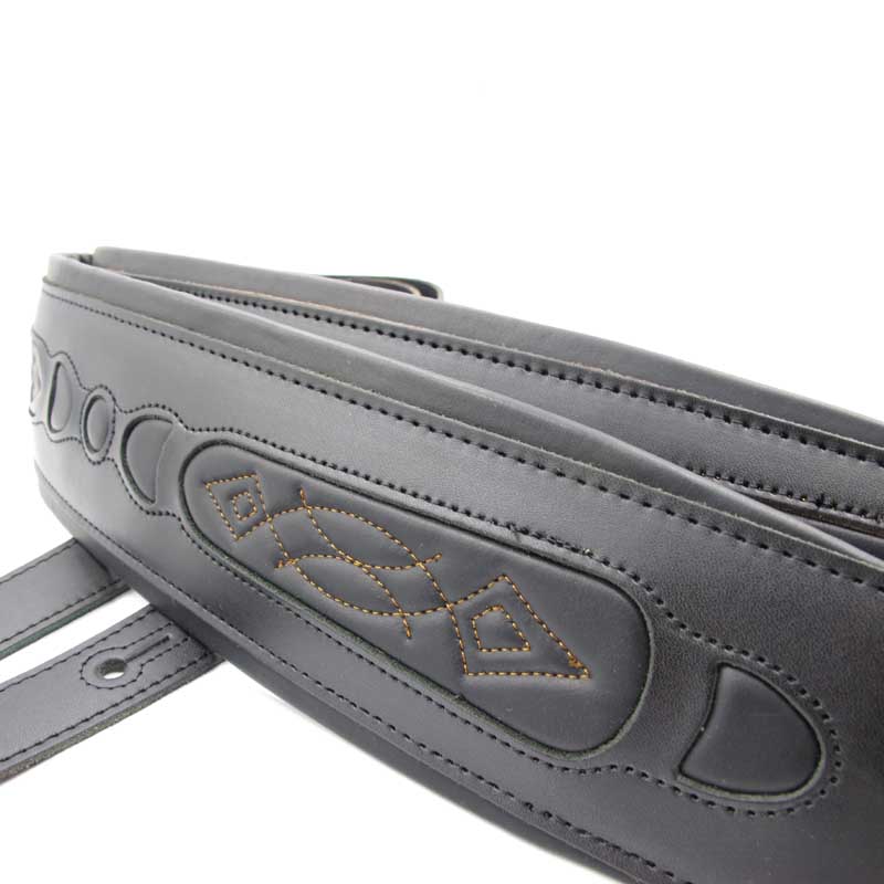 Sangle pour basse en cuir couleur noir