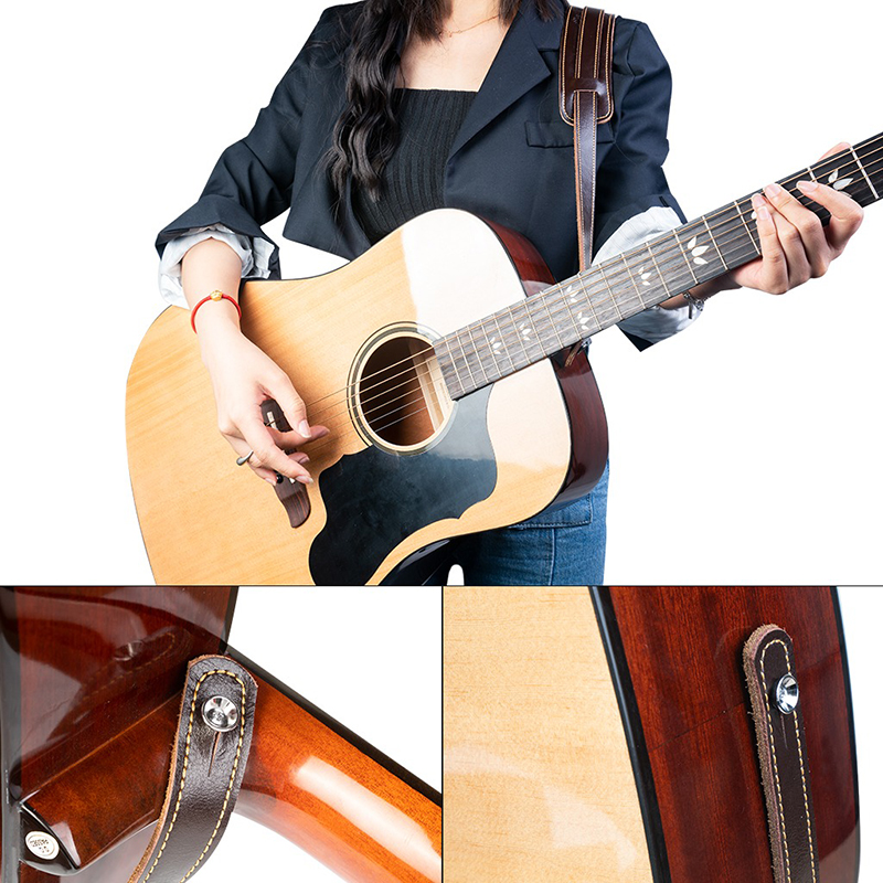 Sangle pour guitare acoustique classique en cuir de vache véritable