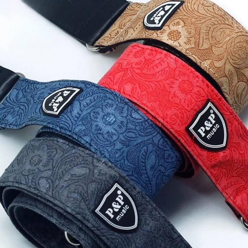 Sangles de guitare électrique réglables de 80 -136cm en Denim