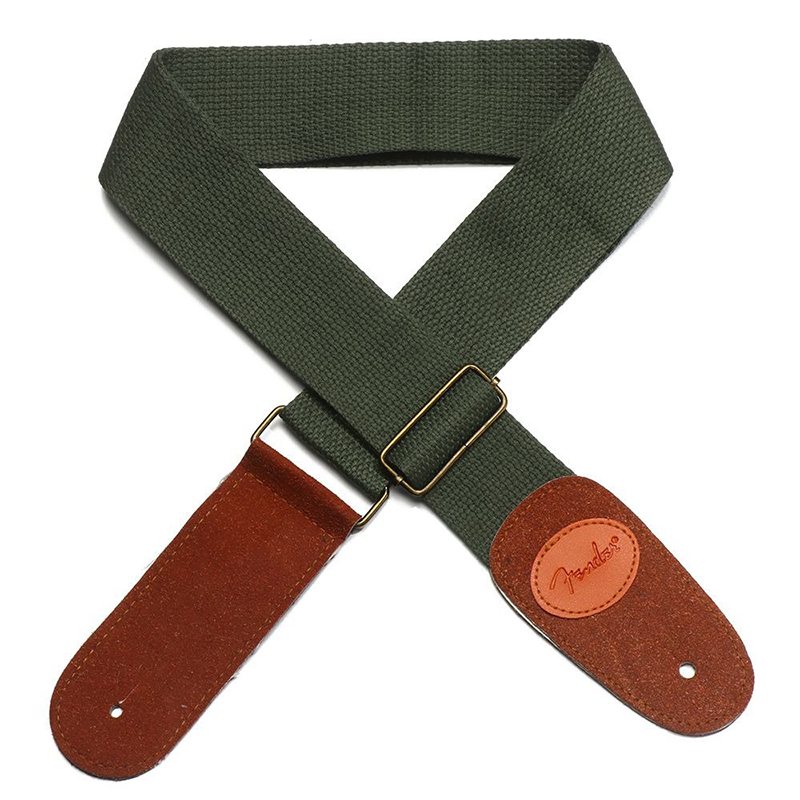 Sangles de ukulélé colorées réglables en toile de coton et nylon couleur vert