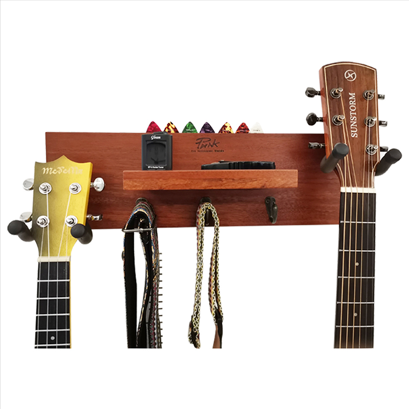 Support mural de guitare Complet avec 2 crochets rotatifs en caoutchouc