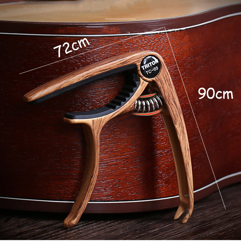 dimensions capodastre de guitare en alliage d'aluminium avec clé accordeur